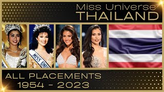 MISS UNIVERSE THAILAND  EVERY PLACEMENT 19542023 [upl. by Johppa]