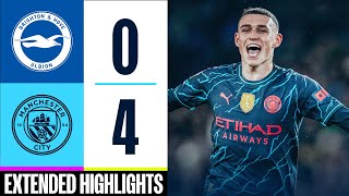 Brighton 04 Man City  De Bruyne Foden 2 Alvarez goals  EXTENDED HIGHLIGHTS  2324 [upl. by Keary]