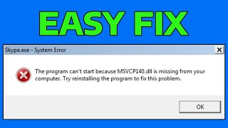 How To Fix msvcp140dll Missing Error in Windows 11  10 [upl. by Ahsekram227]