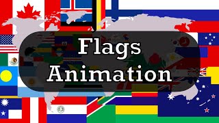 Worlds flags animation with names [upl. by Bartholomew]