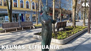 Walk in Kaunas Laisvės Alėja • DAY • 🇱🇹 [upl. by Ahsaten]