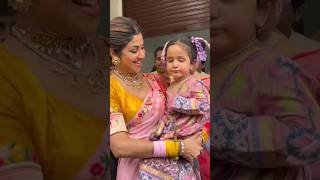 Shilpa Shetty With Daughter Samisha Dance During The Ganesh Visarjan shortvideo [upl. by Ylrad]