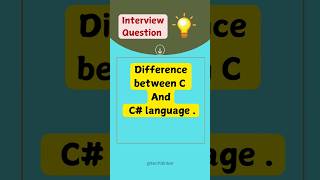 8 What is the difference between C and C language  shorts csharp interview difference [upl. by Eanil]