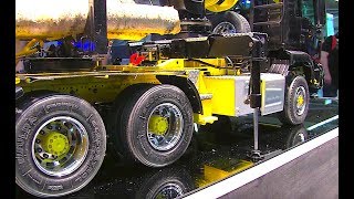 RC TIMBER TRUCK with REAL CRANE  INTERMODELLBAU 2018 ScaleART [upl. by Mahseh]