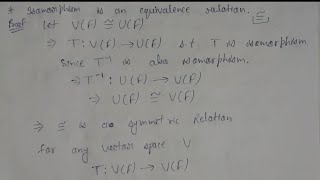 23 Isomorphism is an equivalence relation  composition of two LT is also LT  Linear Algebra [upl. by Asiuqram672]