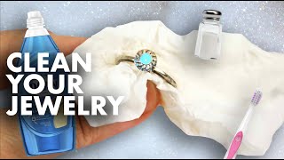 HOW TO CLEAN JEWELRY  Clean Tarnish Off Jewelry Without Baking Soda [upl. by Enidlarej]