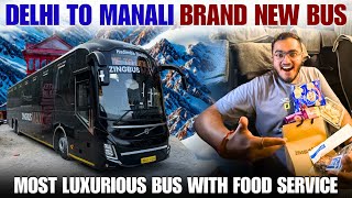 Brand New First Delhi to Manali Volvo Bus Journey with Free Food Service 😱❤️  Zingbus Maxx [upl. by Ahsitauq152]