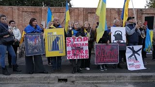 ProUkraine protests take place in European capitals as 1000th day of war approaches [upl. by Keheley]