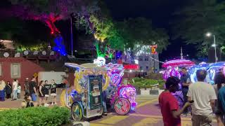 MALACCA CITY AT NIGHTTrishawbeca in Malaysiaread as ‘becha’TRADITIONAL CULTURE RIDE [upl. by Ynoyrb204]