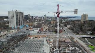 Mississauga Port Credit  Brightwater Development  Aerial view February 18th 2023 [upl. by Noslien]