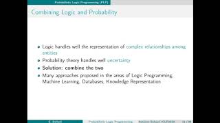 Elena Bellodi  Introduction to Probabilistic Logic Programming Part 1 [upl. by Halstead]