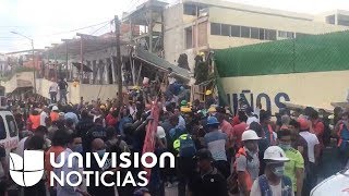 El rescate en una escuela colapsada por el sismo de México donde murieron al menos 20 niños [upl. by Mastic]