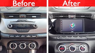 DIY Alfa Giulietta Android Head Unit Camera Install ATOTO S8 Review Can Bus Decoder Not Needed [upl. by Anaele]