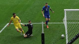 Euro 2024  Slovakia 12 Ukraine Roman Yaremchuk scores late winner to complete comeback win [upl. by Eupheemia]