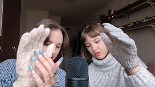 ASMR with rough exfoliating gloves [upl. by Saeger129]