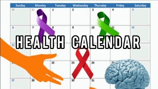 Health calendar health awareness days part 1 [upl. by Corell542]