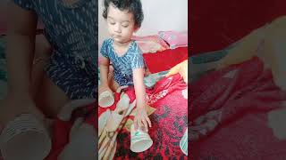 Baby activitys with papper glass babyactivities funnyshorts activity playtime shortvideo [upl. by Enilra44]