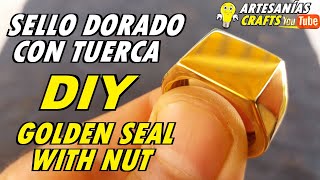 💍 Como HACER un ANILLO sello DORADO ancho con LATÓN 💍 How to MAKE a wide GOLDEN seal RING with BRASS [upl. by Rap611]