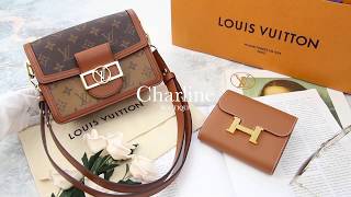 Louis Vuitton Mini Dauphine 咖啡色焦糖拼色LV Logo鍊帶肩背包Charline Boutique歐洲名牌精品代購 [upl. by Ziul]