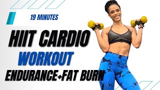 HIIT Low Impact Calorie Burning Workout With Dumbbells  Endurance  Fat Burn [upl. by Arrek]