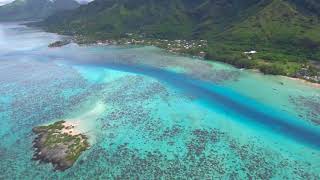 Moorea northwest coast by drone 4K [upl. by Loram]