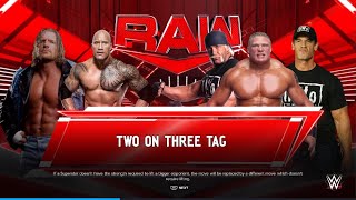 WWE 2K24  The Rock amp HHH vs Hulk Hogan amp Brock Lesner amp John Cena  PS5HD Gameplay [upl. by Eittel873]