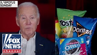 Biden targets shrinkflation in bizarre Super Bowl video [upl. by Lathe]