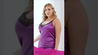 Lingerie Plus Size Satin Lace Chemise  Avidlove [upl. by Kostival]