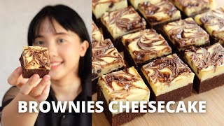 BROWNIES CHEESE CAKE NO MIXER [upl. by Nereids]