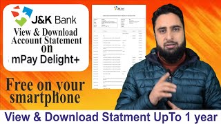 View and Download Account Statement on Mpay Delight Plus  How to Download Statement on JK Bank mpay [upl. by Armond]