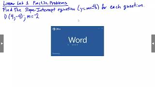 11 13 23 Linear Lab 1 Practice Problems [upl. by Steffie212]