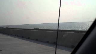 Crossing Lake Pontchartrain on New I10 Bridge [upl. by Anelem]