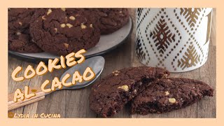 COOKIES al CACAO con gocce di CIOCCOLATO facilissimi e SENZA IMPASTO [upl. by Anayet]