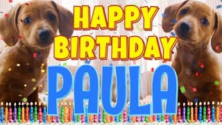 Happy Birthday Paula  Funny Talking Dogs  What Is Free On My Birthday [upl. by Atena]