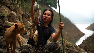 Relaxing Fishing Smoked Fish Catch and Cook Survival Alone  EP234 [upl. by Arta]