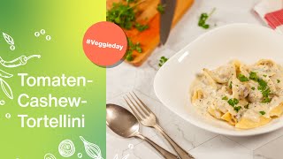 Tortellini mit TomatenCashewfüllung  Rezept Veggieday [upl. by Elephus194]