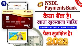 NSDL Payment Bank Savings Account Charges amp features 2023  NSDL Payment Bank कैसा बैंक है [upl. by Nairrot]