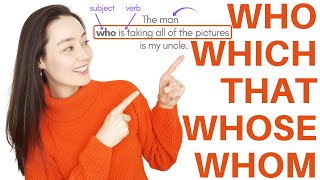 RELATIVE PRONOUNS  RELATIVE CLAUSES  ADJECTIVE CLAUSES  who which that whose whom [upl. by Retsevel]