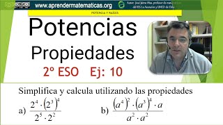 Potencias José Jaime Mas 2eso 04 potencias 10 propiedades potencias más complicadas [upl. by Davies30]