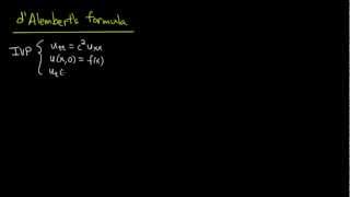 PDE 10  Wave equation dAlemberts formula [upl. by Raven683]