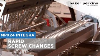 Baker Perkins MPX24 INTEGRA  Rapid Screw Changes [upl. by Haelahk602]