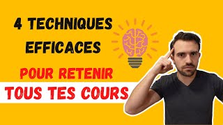 Comment MÉMORISER tous tes cours FACILEMENT grâce à 4 techniques efficaces [upl. by Namia]