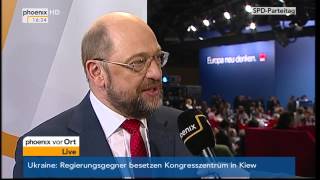 EuropaParteitag der SPD  Interview mit Martin Schulz am 26012014 [upl. by Yvette]