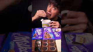 food chocolate milkchocolate icecream sweet candy mukbang milkies [upl. by Eladnek15]