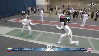 2023 112 T64 24 M E Individual Budapest HUN GP 7 CHONG USA vs LIMARDO GASCON VEN [upl. by Icnan]