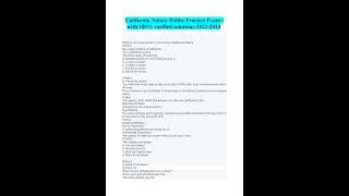 California Notary Public Practice Exam Questions With 100 Verified Solutions 2023 2024 [upl. by Navada878]