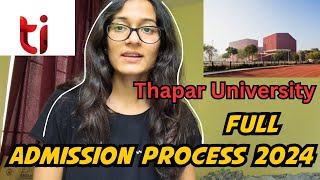 How to get admission in Thapar University in 2024 [upl. by Codd]