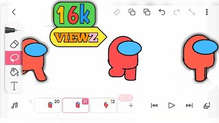 How to make among us animation on flipaclip  among us tutorial  among us walking animation [upl. by Nanaek]