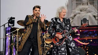 Adam Lambert and Brian May  The Queen Platinum Jubilee Party 2022 [upl. by Nywg]