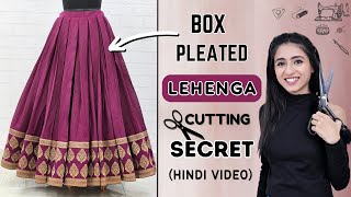 BoxPleate Lehenga Cutting Secret  Designer Lehenga tips  DIY Indian Fashion [upl. by Laurice]